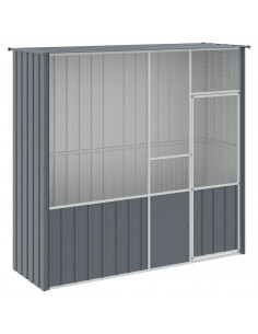 Gabbia per Uccelli Antracite 215x78x200 cm in Acciaio Zincato 2