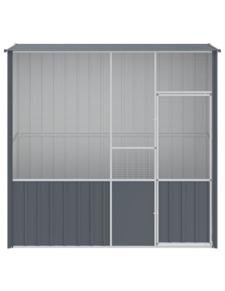 Gabbia per Uccelli Antracite 215x78x200 cm in Acciaio Zincato