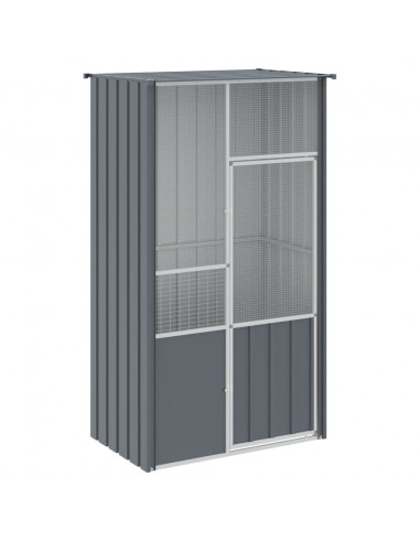 Gabbia per Uccelli Antracite 115x78x200 cm in Acciaio Zincato