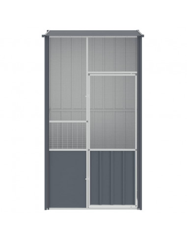 Gabbia per Uccelli Antracite 115x78x200 cm in Acciaio Zincato