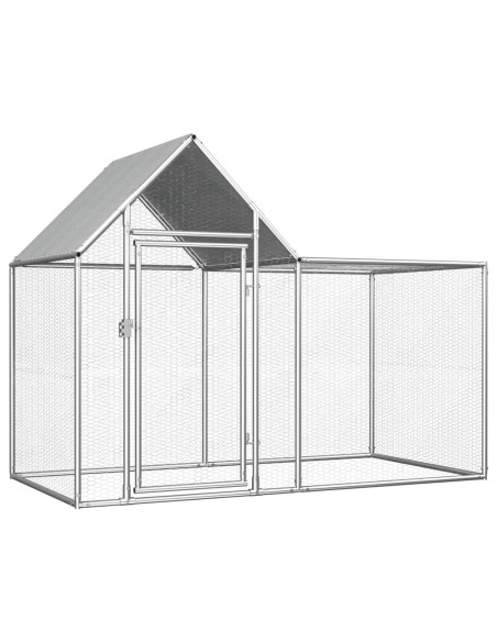 Pollaio 2x1x1,5 m in Acciaio Zincato