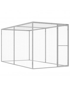 Gabbia per Gatti 3x1,5x1,5 m in Acciaio Zincato 2