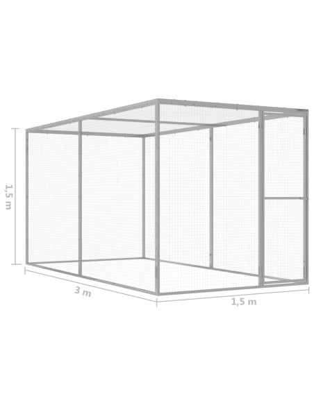 Gabbia per Gatti 3x1,5x1,5 m in Acciaio Zincato