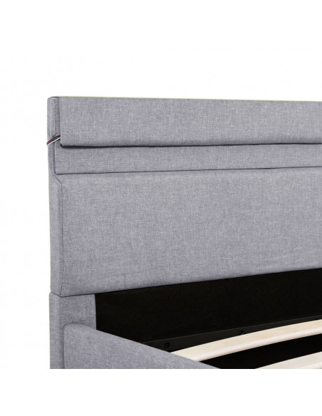 Giroletto con Contenitore e LED Grigio Chiaro Tessuto 120x200cm
