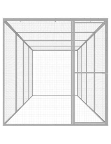 Gabbia per Gatti 6x1,5x1,5 m in Acciaio Zincato