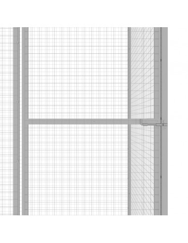 Gabbia per Gatti 6x1,5x1,5 m in Acciaio Zincato