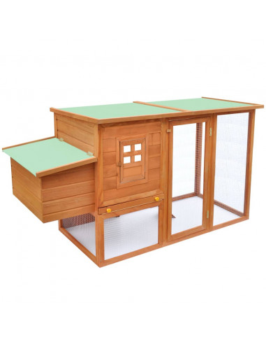 Pollaio all'Aperto con una Casetta di Cova in Legno