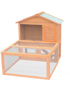 Conigliera all'Aperto per Animali Piccoli in Legno 2
