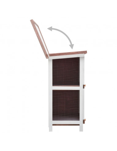 Conigliera per Esterni con 4 Porte Marrone in Legno