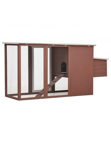 Pollaio all'Aperto con 1 Casetta di Cova Marrone in Legno
