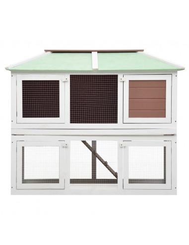 Conigliera a Due Piani Marrone in Legno