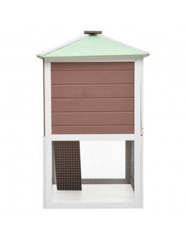 Conigliera a Due Piani Marrone in Legno