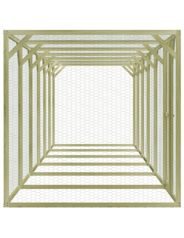 Pollaio 1,5x9x1,5 m in Legno di Pino Impregnato
