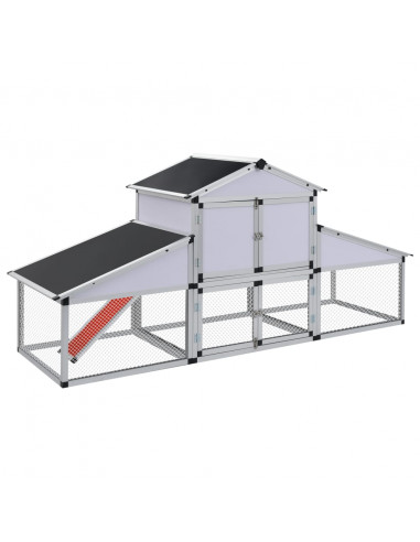 Pollaio con Rampe e Casetta di Nidificazione in Alluminio