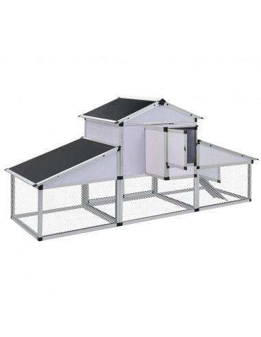 Pollaio con Rampe e Casetta di Nidificazione in Alluminio