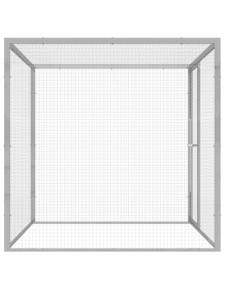Gabbia per Gatti 1,5x1,5x1,5 m in Acciaio Zincato