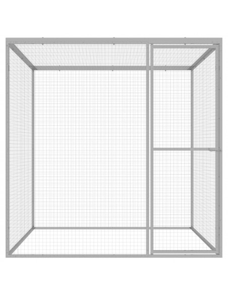 Gabbia per Gatti 1,5x1,5x1,5 m in Acciaio Zincato