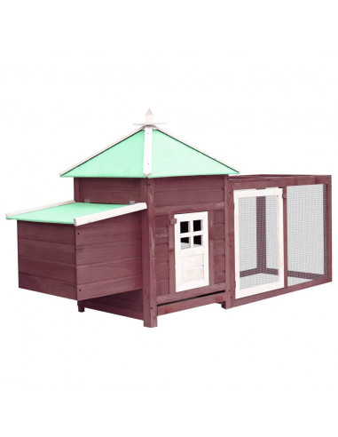 Pollaio con Casetta Nidificazione Moca 190x72x102 cm in Abete