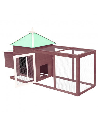 Pollaio con Casetta Nidificazione Moca 190x72x102 cm in Abete