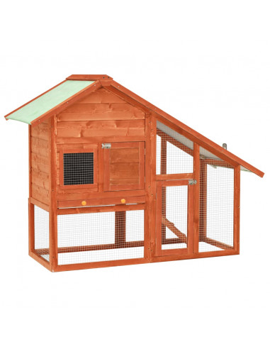 Conigliera 140x63x120 cm Legno Massello di Abete