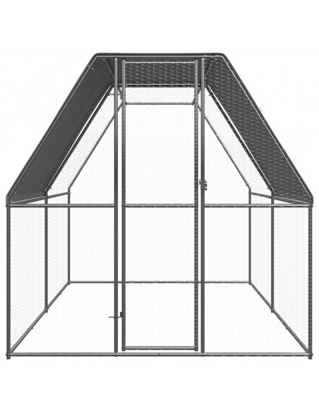Pollaio da Esterno 2x4x2 m in Acciaio Zincato