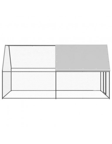 Pollaio da Esterno 2x4x2 m in Acciaio Zincato