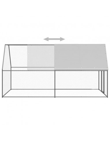 Pollaio da Esterno 2x4x2 m in Acciaio Zincato