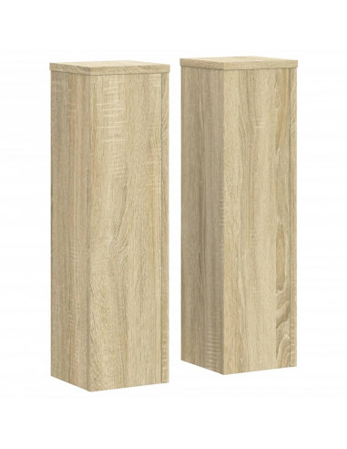 Supporti per Piante 2 pz Rovere 17x17x60 cm in Multistrato