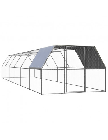Pollaio per Esterni 3x12x2 m in Acciaio Zincato
