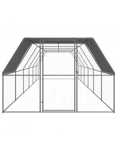 Pollaio per Esterni 3x12x2 m in Acciaio Zincato