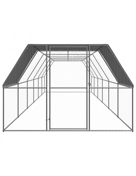 Pollaio per Esterni 3x12x2 m in Acciaio Zincato