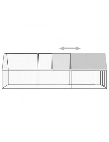 Pollaio da Esterno 2x6x2 m in Acciaio Zincato