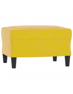 Set di Divani 3 pz con Cuscini giallo in Velluto
