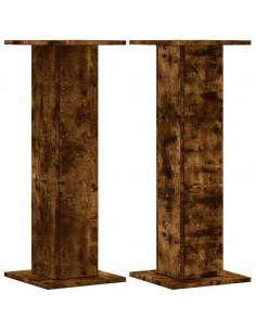 Supporti per Piante 2 pz Rovere Fumo 30x30x80 cm in Truciolato 2