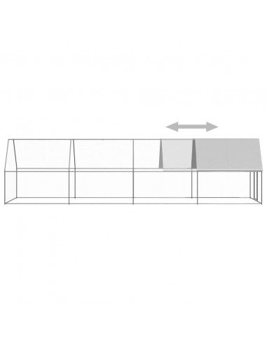 Pollaio da Esterno 2x8x2 m in Acciaio Zincato