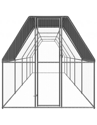 Pollaio da Esterno 2x10x2 m in Acciaio Zincato