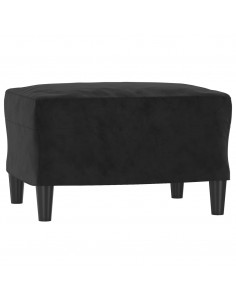 Set di Divani 3 pz con Cuscini Nero in Velluto