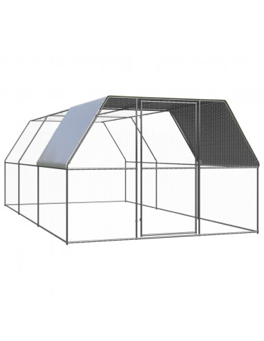 Pollaio per Esterni 3x6x2 m in Acciaio Zincato