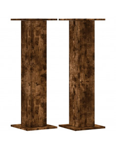 Supporti per Piante 2 pz Rovere Fumo 30x30x95 cm in Truciolato 2