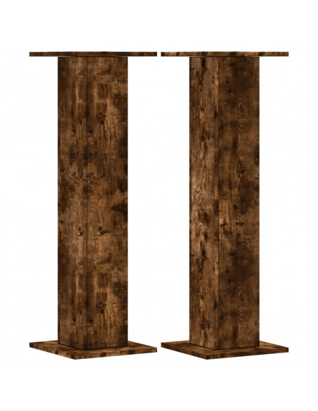 Supporti per Piante 2 pz Rovere Fumo 30x30x95 cm in Truciolato