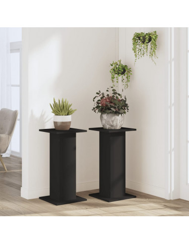 Supporti per Piante 2 pz Neri 30x30x60 cm Legno Multistrato