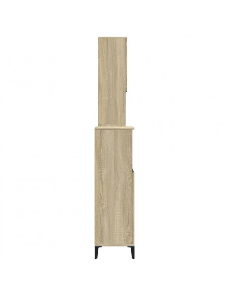 Set Mobili da Bagno 3 pz Rovere Sonoma in Legno Multistrato