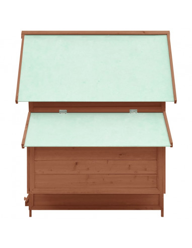 Pollaio Moca e Bianco 152x96x110 cm in Legno Massello di Abete