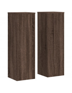 Supporti per Piante 2 pz Marrone 25x25x80 cm Legno Multistrato 2