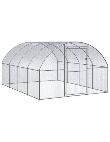 Pollaio per Esterni 3x4x2 m in Acciaio Zincato