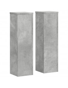 Supporti per Piante 2 pz Grigio 17x17x60 cm Legno Multistrato 2