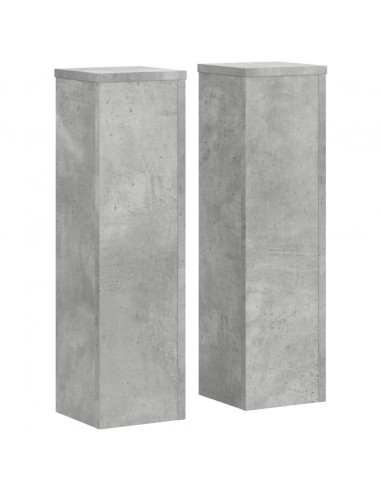 Supporti per Piante 2 pz Grigio 17x17x60 cm Legno Multistrato