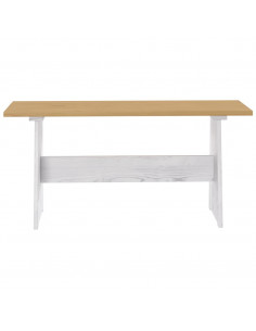 Set da Pranzo 3pz REINE Marrone Miele e Bianco in Legno di Pino