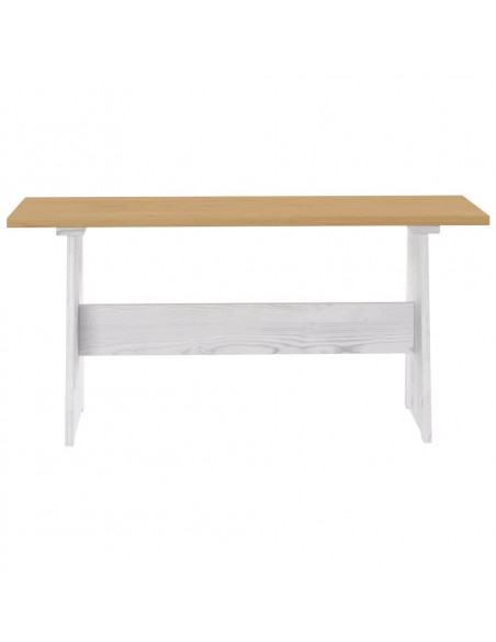 Set da Pranzo 3pz REINE Marrone Miele e Bianco in Legno di Pino