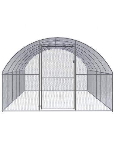 Pollaio per Esterni 3x6x2 m in Acciaio Zincato